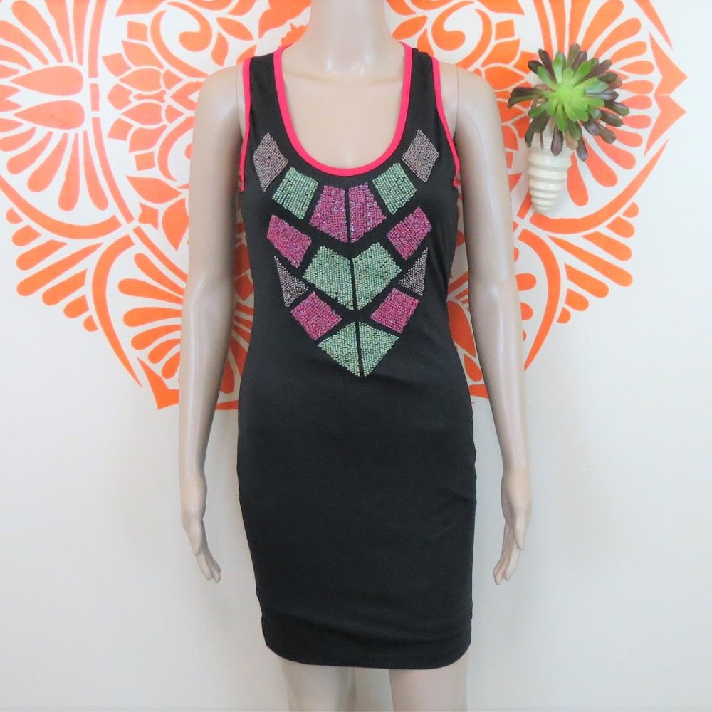 Nikibiki Black Beaded Fitted Dress S - Picture 1 of 2